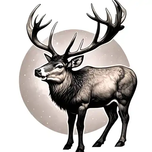 Scottish Stag tattoo design idea