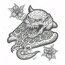 pantera eat pizza tattoo design idea