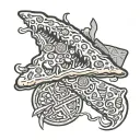 pantera eat pizza tattoo design idea