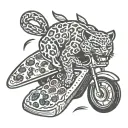 pantera eat pizza tattoo design idea