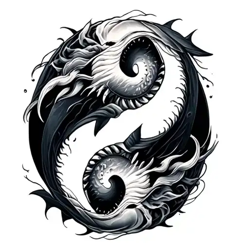 Shark Yin Yang tattoo design idea