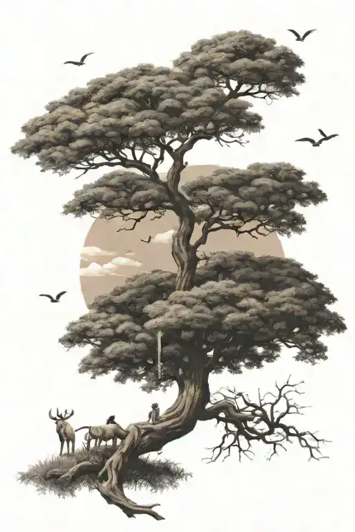 African Tree Of Life going tattoo design idea