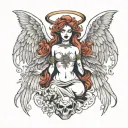 evil arce angel tattoo design idea