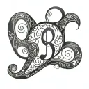 A unique blackwork tattoo of a stylized dog paw print morphing into a treble clef symbol, symbolizing the client's love for both their pet and music tattoo design idea