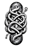 dmt molecule intertwined tattoo design idea