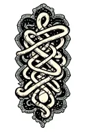 dmt molecule intertwined tattoo design idea