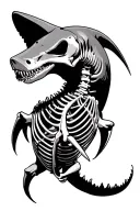 hammerhead shark skeleton tattoo design idea