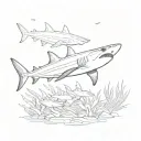 black tip reef shark tattoo design idea
