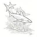 black tip reef shark tattoo design idea