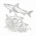 black tip reef shark tattoo design idea