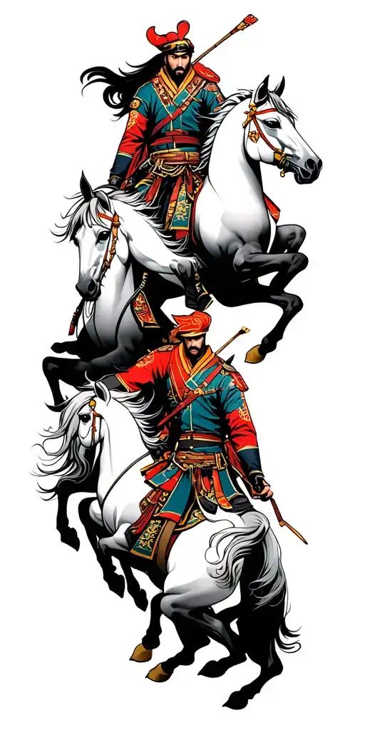 four horseman as soldiers tattoo design idea