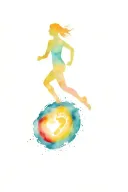 Graphic design of a female runner with a trail of footprints forming the shape of a heart tattoo design idea