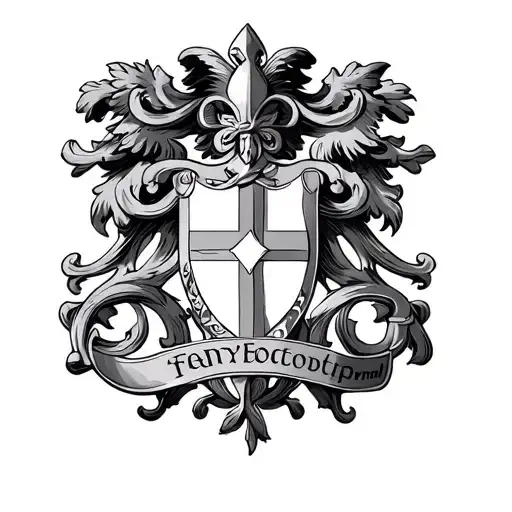 3. Heraldic CrestCreate your own family crest, incorporating:French fleur-de-lisIrish Celtic spiral or CladdaghEngl tattoo design idea