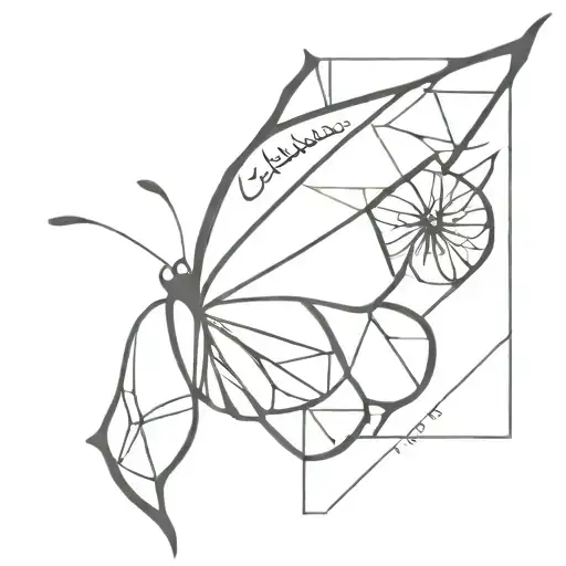 A geometric butterfly design incorporating Arabic calligraphy for 'پروانه' on the wrist tattoo design idea