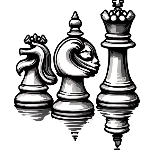 queen chess piece tattoo design idea
