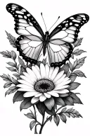 April And January Birth Flower and butterfly  tattoo design idea
