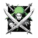 Zoro Three Swords tattoo design idea