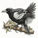 Australian Magpie tattoo design idea