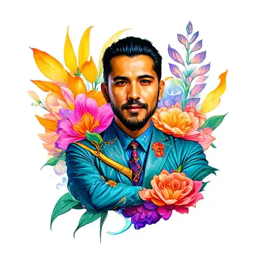 Name Roberto in Chino with colors tattoo design idea