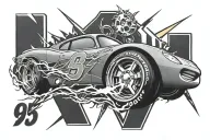 Lightning mcqueen Lightning bolt with 95 sign emerging tattoo design idea