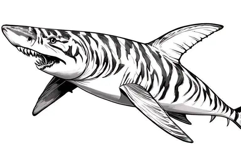Tiger shark tattoo design idea