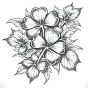 weed leaf clover tattoo design idea