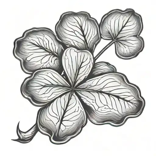 weed leaf clover tattoo design idea