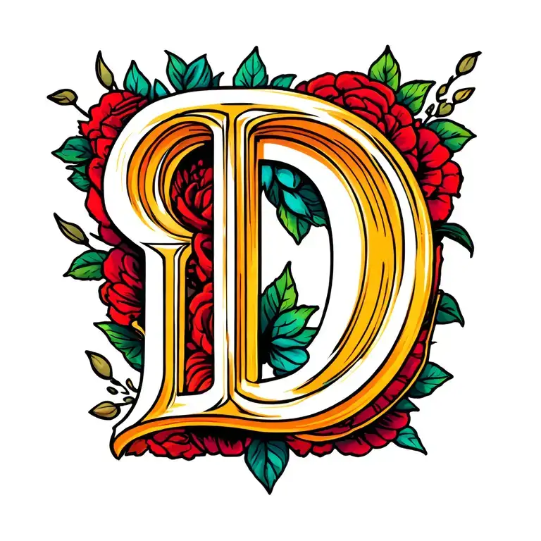letter D tattoo design idea