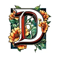letter D tattoo design idea