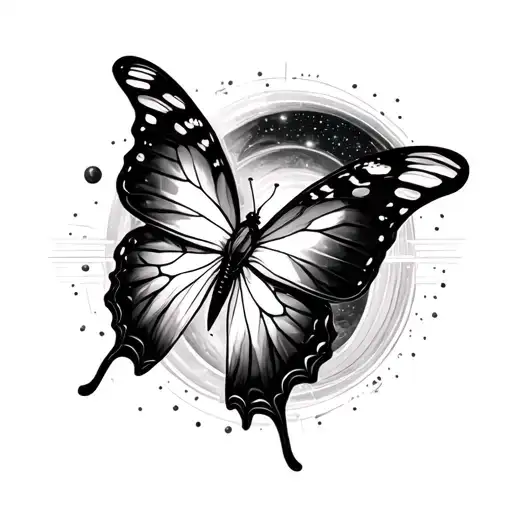 bicep tattoo that combines stalker, to pimp a butterfly, philosophy in the back drop of the solar system tattoo design idea