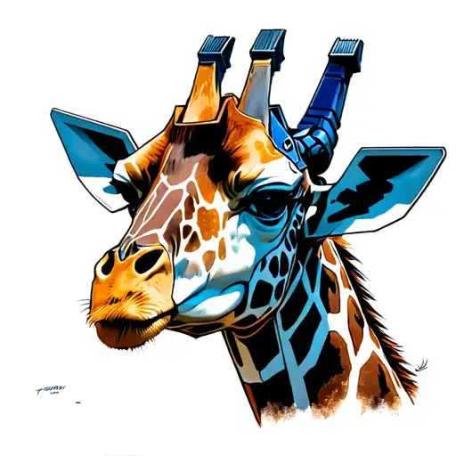 Optimus prime giraffe print tattoo design idea