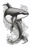 evil killer whale in slings tattoo design idea