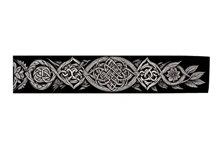 Celtic forest arm sleeve tattoo design idea