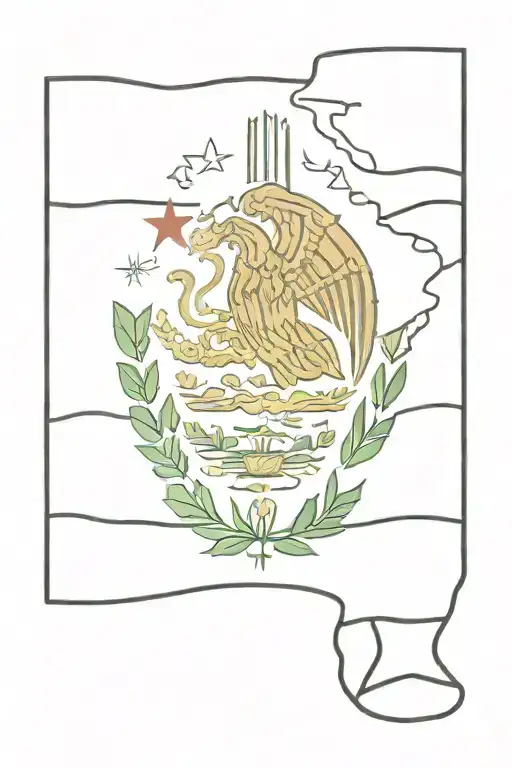 mexico flag tattoo design idea