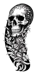 scull and pattern sleeve tattoo design tattoo design idea
