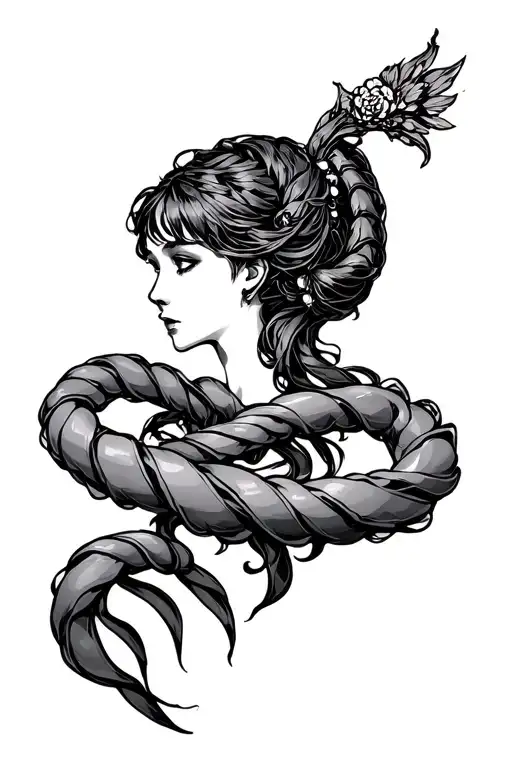 gemini sign manga style illustration tattoo design idea