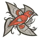 sailor Jerry style. swallow bird. black and grey. less detail tattoo design idea