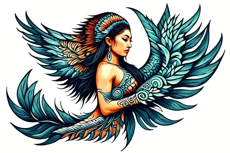 Maori tattoo meaning karma, good luck, a person who has become a spirit, saved from death, new life, for full arm tattoo design idea