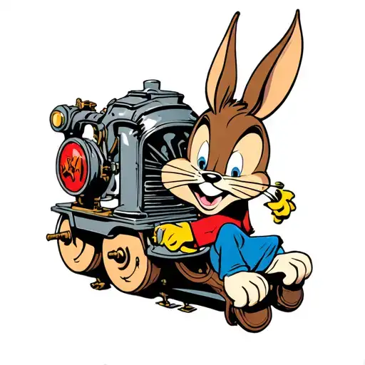 marvin looney tunes on steam turbine tattoo design idea