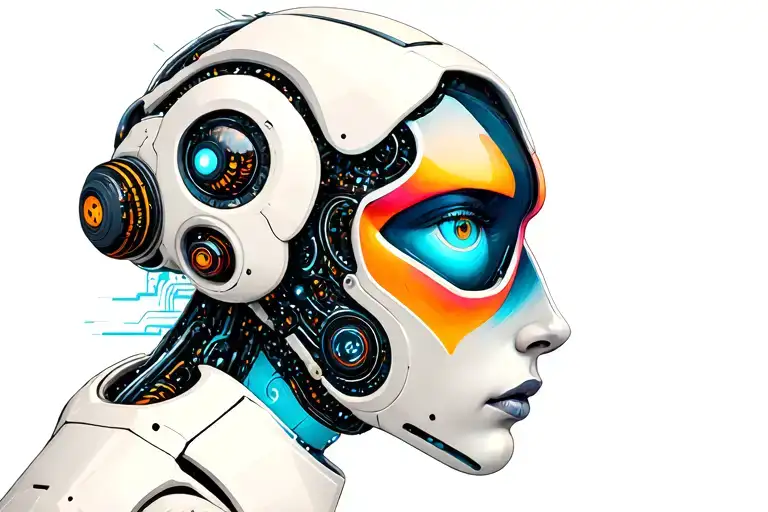 regard robot humanoide tattoo design idea