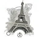 olympic rings on eiffel tower paris tattoo design idea