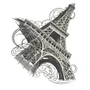 olympic rings on eiffel tower paris tattoo design idea