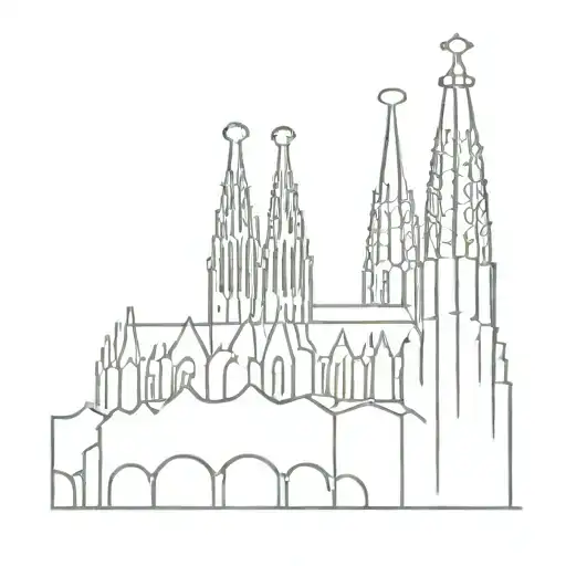 poststamp Sagrada Familia Barcelona tattoo design idea