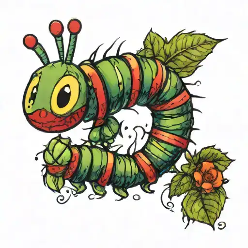 Very hungry caterpillar tattoo design idea