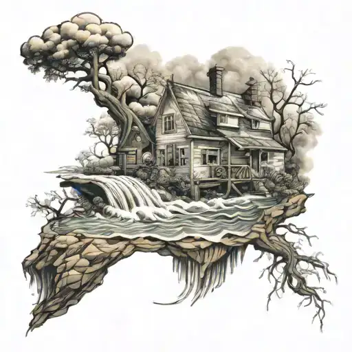 I went through floods and storms tattoo design idea