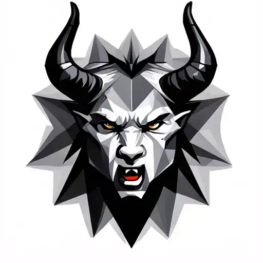 Manchester United devil geometric tattoo design idea