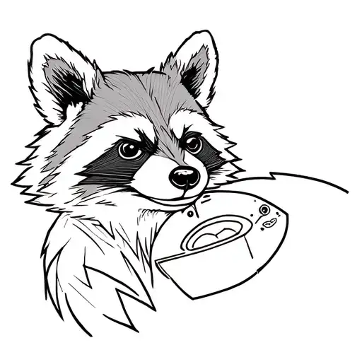 Rocket raccoon tattoo design idea