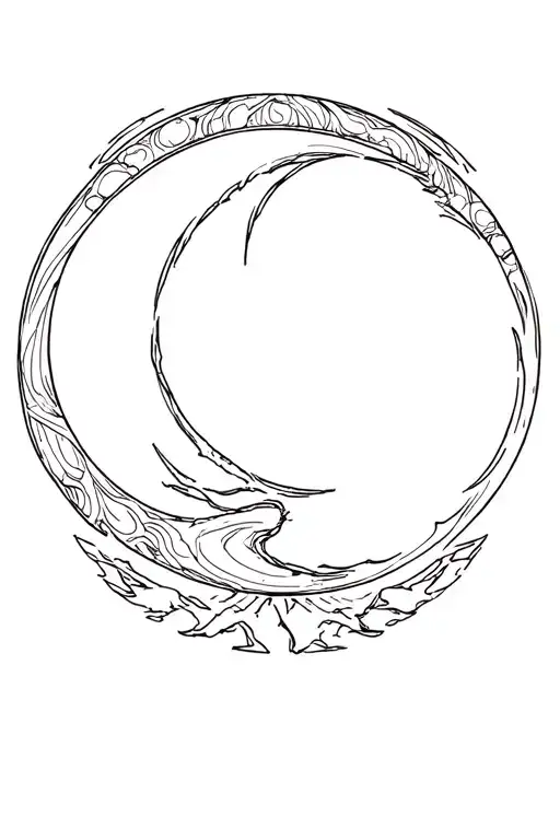 Wu tang clan logo with moon shining tattoo design idea
