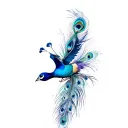 Heather and peacocks feathers soaring tattoo design idea