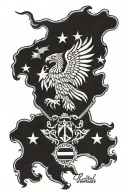 German eagle with german flag and the word vaterland tattoo design idea